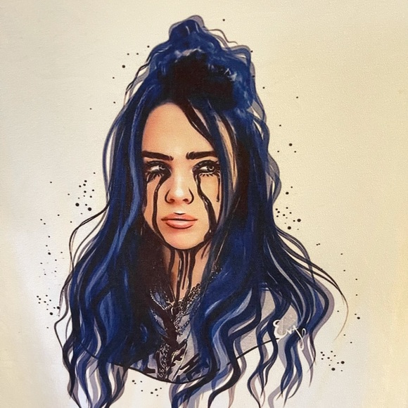 Billie Eilish Silk T-Shirt- SIZE SMALL - Picture 2 of 3